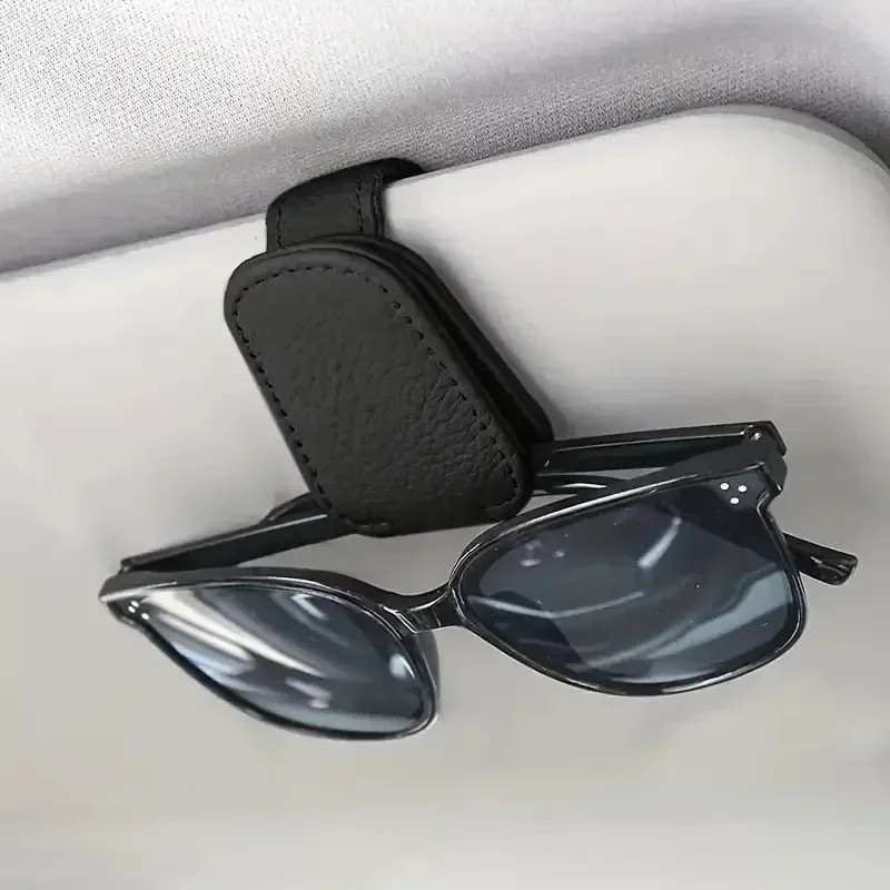 1 Pçs Suporte De Óculos De Sol É Adequado Para Guarda-Sóis Do Carro Clipe De Couro Magnético E Bilhete Acessórios De Pár