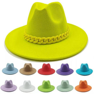 Chapéu Fedora Feminino # Chapéu Masculino 39 # Chapéu Fedora Estilo Britânico com Aba Larga, Tamanho 56-60CM, para Quatr