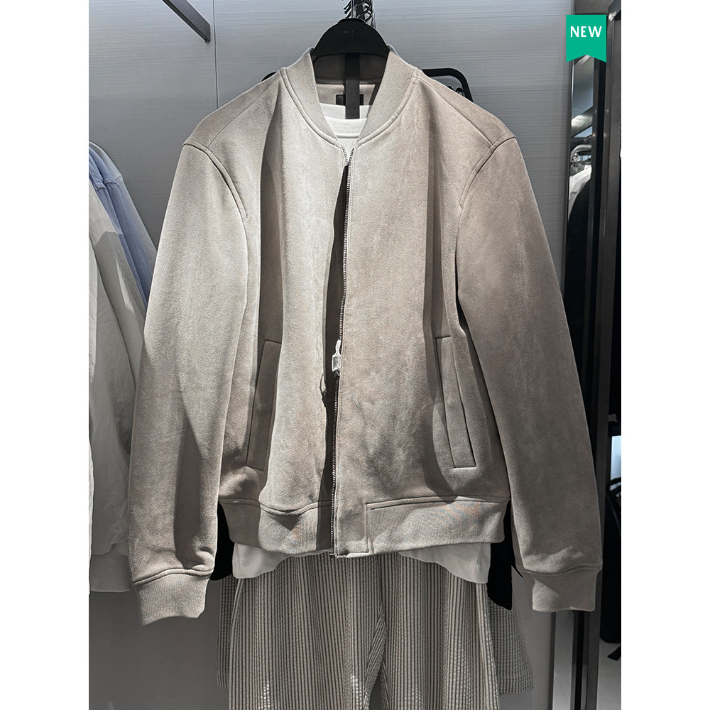 Armário 429!Primavera outono novo produto masculino camurça textura zíper jaqueta Bomber ZA8574700 802
