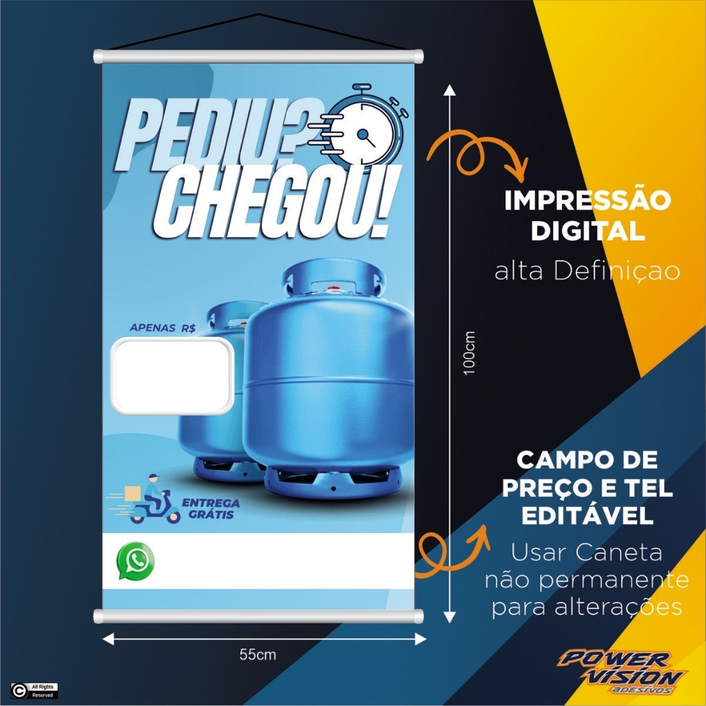 Banner Para Venda De Gás Personalizado Com Contato