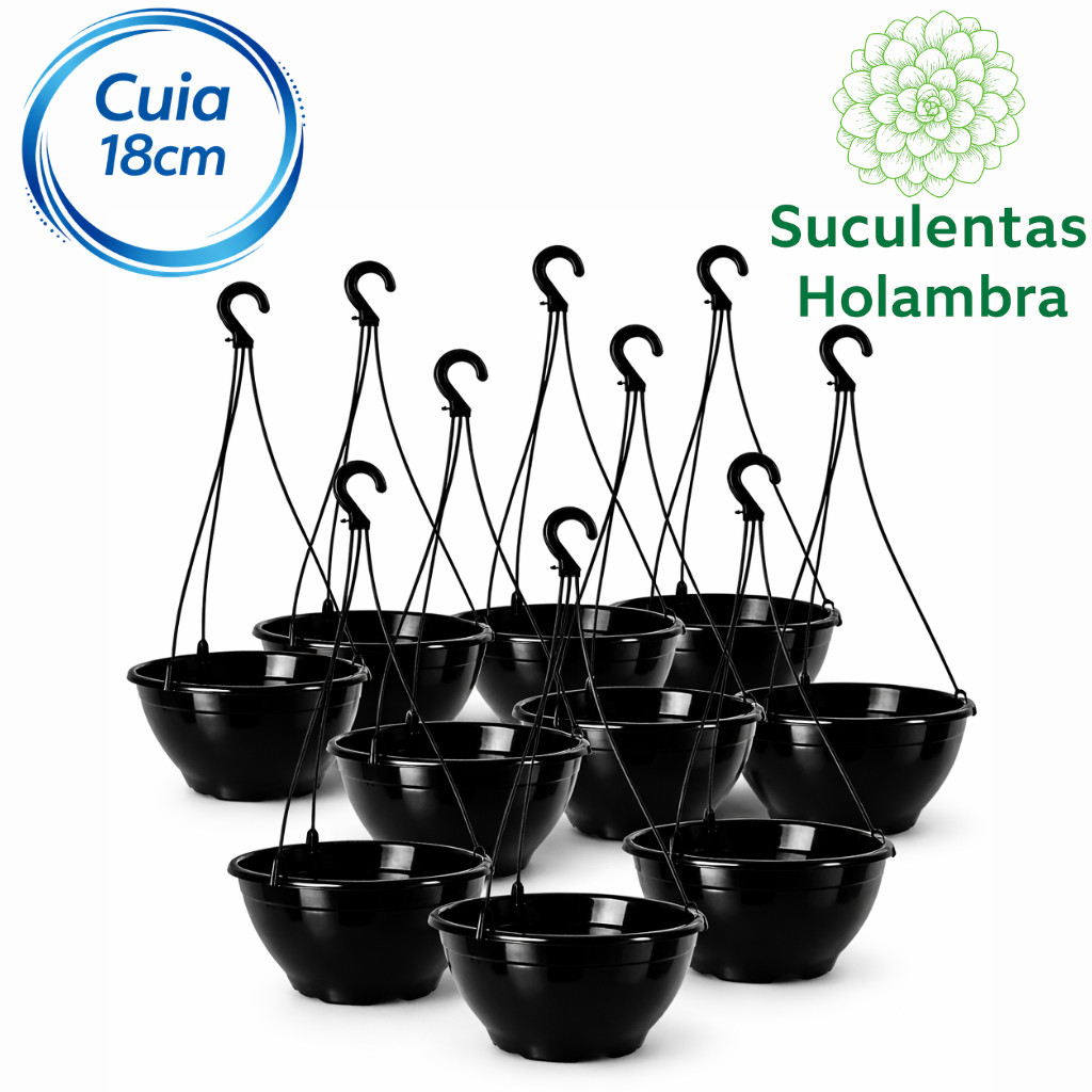 Kit 10 Vasos Cuia 18 Com Haste 36 cm - REFORÇADO Cor Preta