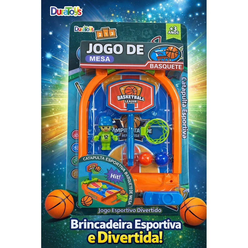 Jogo Basquete Mesa Catapulta Lançador Bolinha Brinquedo