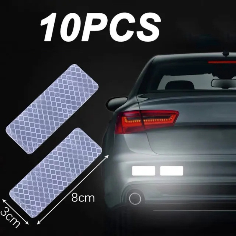 10 Pçs Universal Capacete Da Motocicleta Tiras Reflexivas Adesivo Para Seta Decorativa Do Carro