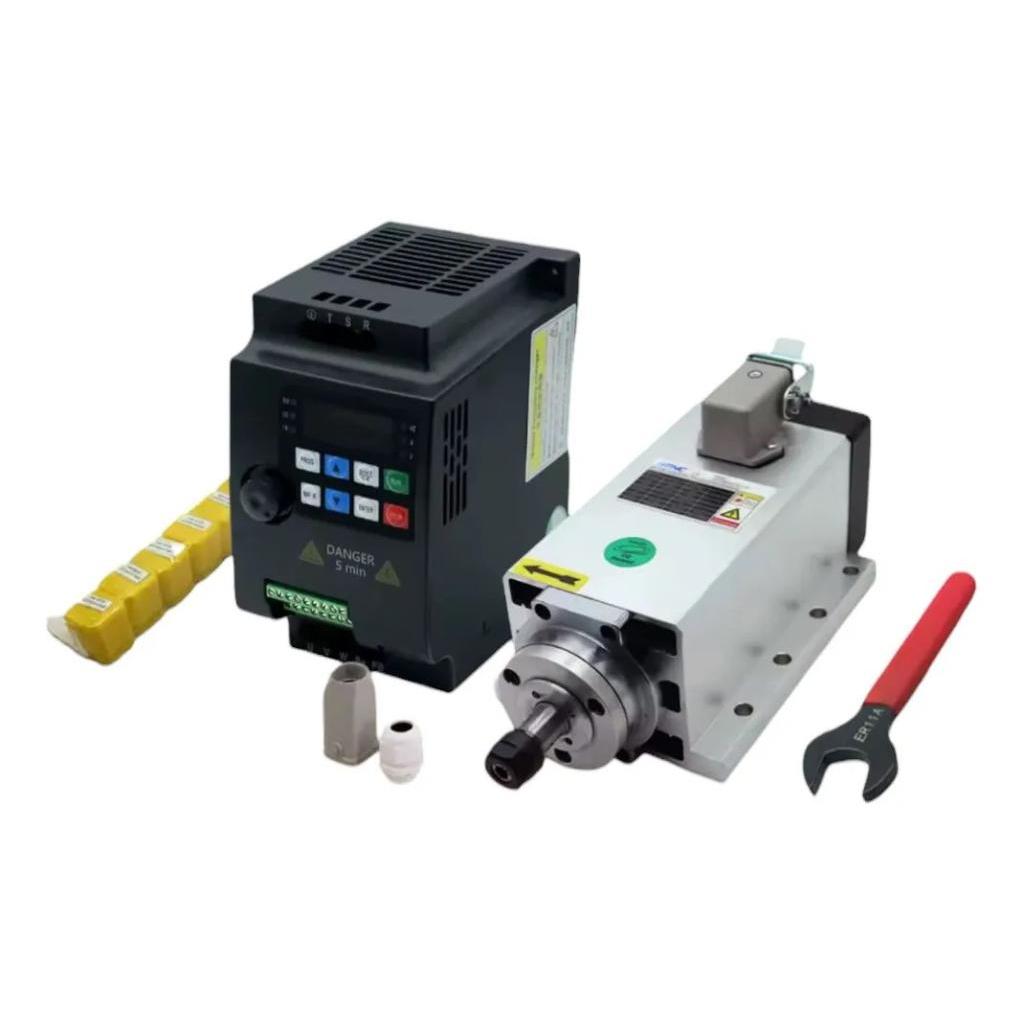Kit Motor Spindle 1.5kw 24000rpm Cnc Refrigerado Ar 220v