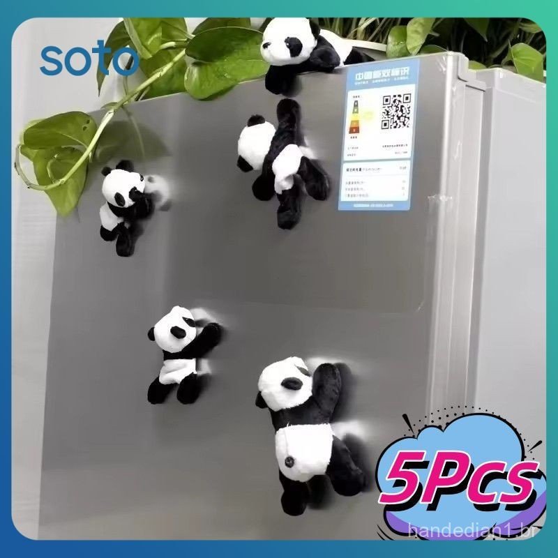 SOTO 5 Pçs Bonito Macio Pelúcia Panda Geladeira Ímã Adesivo Animal Dos Desenhos Animados Adesivos De Parede Crianças Br 