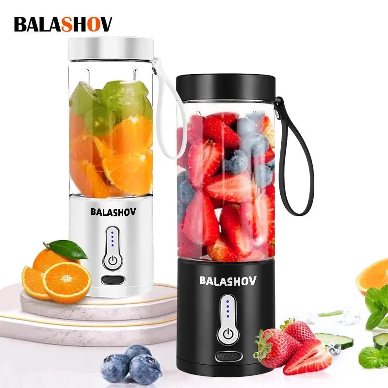 Liquidificador Elétrico Portátil de 530ML, Mixer de Frutas Multifuncional Recarregável por USB, Mini Liquidificador, Cop