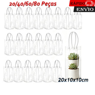 20x10x10cm 20/40/60/80 sacos de presente sacolas pequenas para embrulhar de festa de casamento compras de chá de bebê