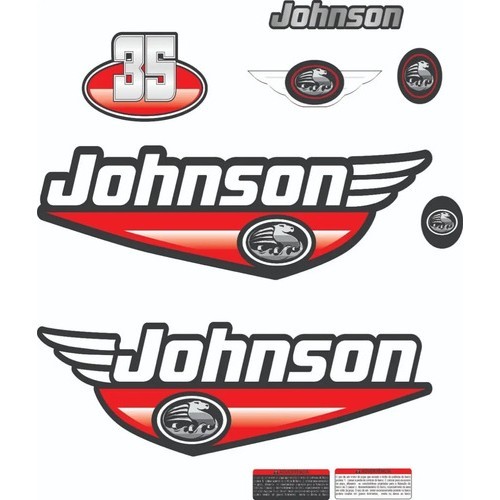 Adesivo Motor De Popa Johnson 35 - Vermelho