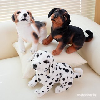 Cachorro Brinquedo De Pelúcia Fofo Filhote De Realista Criativo Beagle Dálmata Bicho Recheado Macio Travesseiro