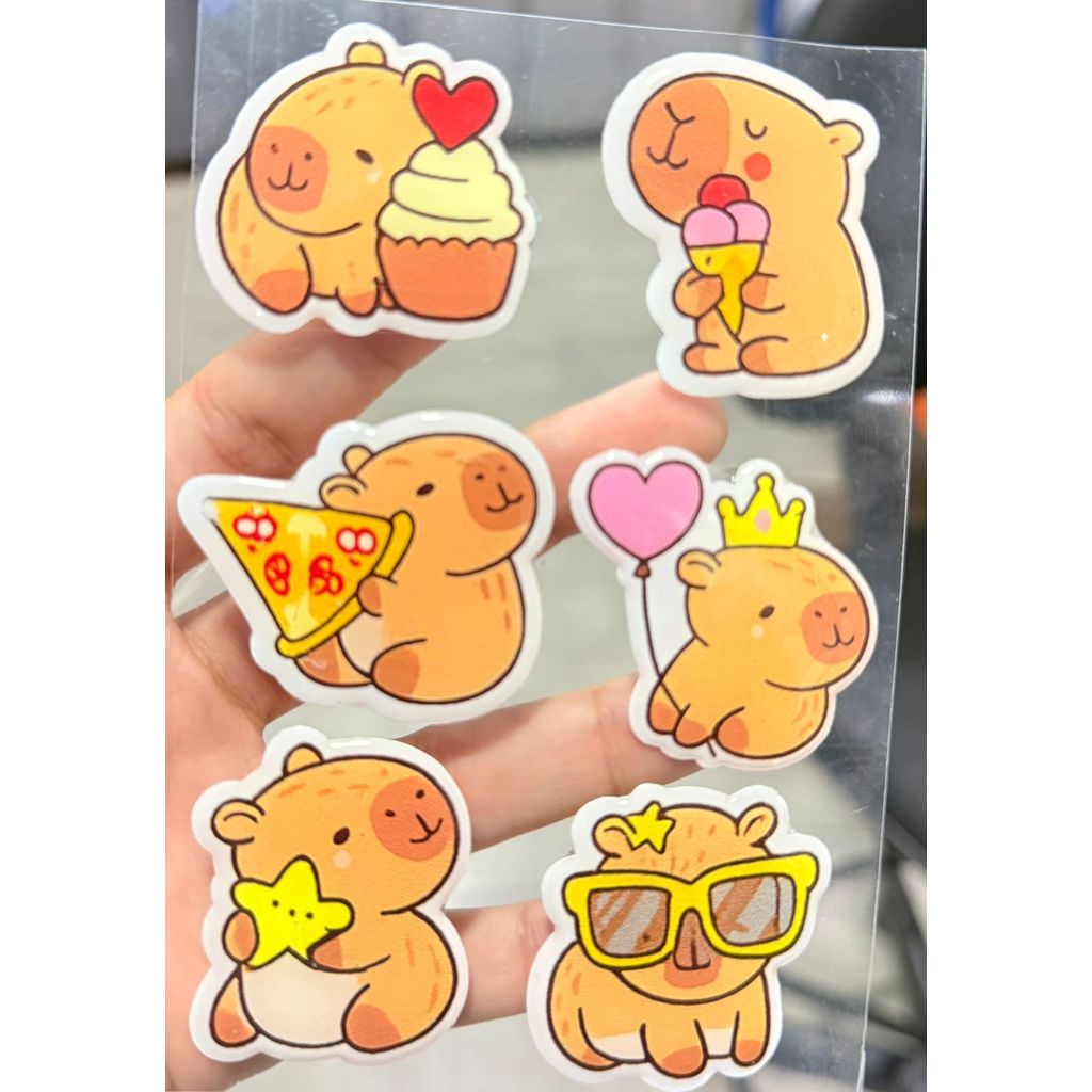 Cartelas Adesivo Resinado Stickers Resinado:CAPIVARA