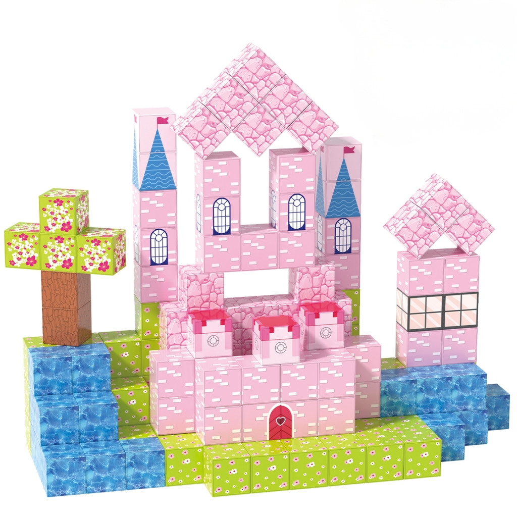 Bloco Magnético Infantil Castelo 145 Peças Educativo