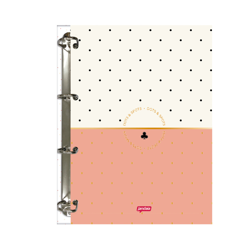 Caderno Argolado Colegial 80 Folhas 90g/m²-JANDAIA Capa:Dots & Spots