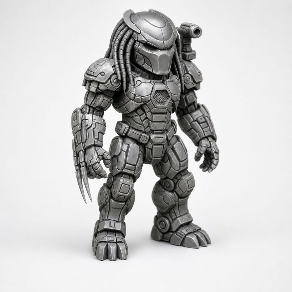 Robô Predador Mecha Alien Mecânico Futurista Figura de Ação Decorativa Colecionável Exclusiva Geek