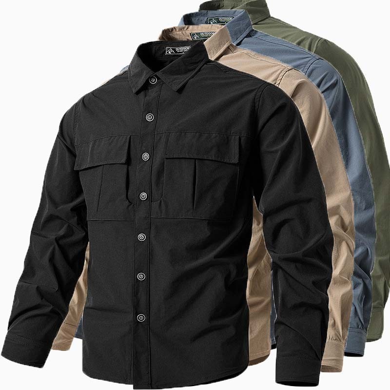 Camisa Masculina De Manga Comprida Com Protetor Solar De Secagem Rápida Para Atividades Ao Ar Livre , Lazer , Esportes ,