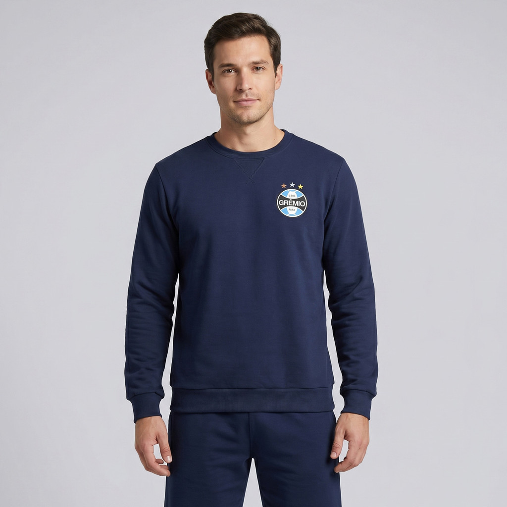 Moletom Grêmio Escudo Azul Marinho