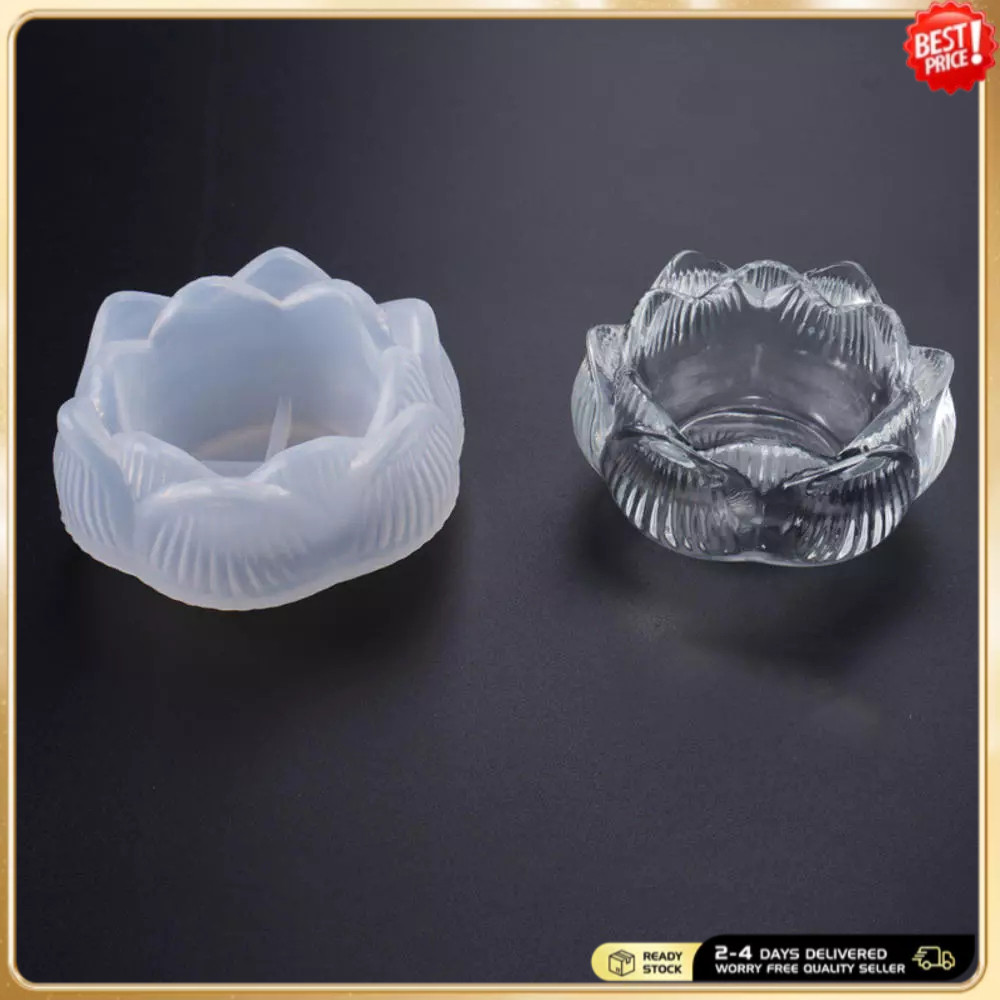 Molde de Silicone para Castiçal de Lótus 3D, Decoração de Casa, Molde para Castiçal em Forma de Flor, Molde para Caixa d