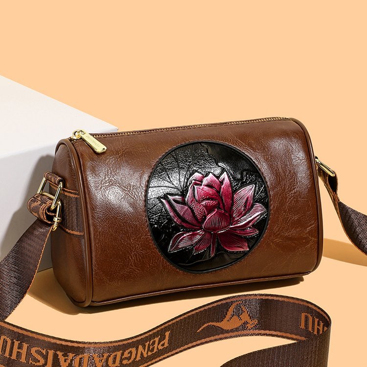 Bolsa Boston PU com zíper Bolsa feminina de tamanho único Bolsa Crossbody