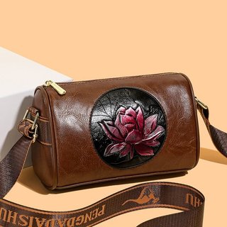 Bolsa Boston PU com zíper Bolsa feminina de tamanho único Bolsa Crossbody