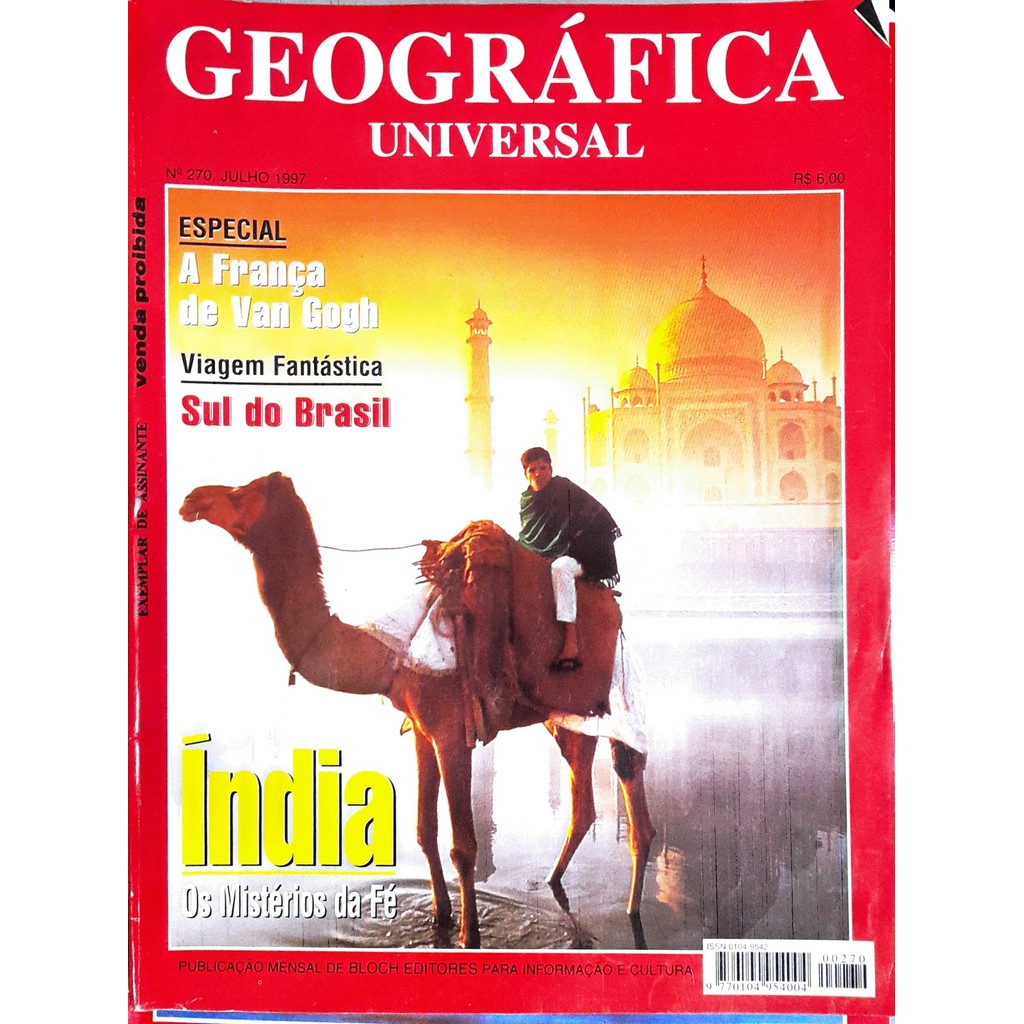 Revista Geográfica Universal nº 270 Julho 1997 Índia de Bloch 7992588