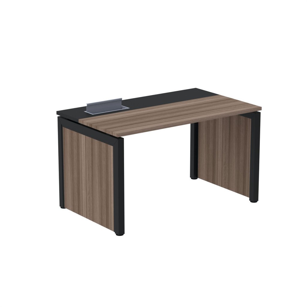Escrivaninha Mesa Escritório Pscpp150 150cm Industrial Walnut E Preto Walnut/Preto