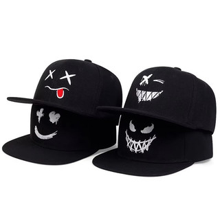 Unissex Personalidade Fantasma Expressão Bordado Hip-hop Chapéus Ao Ar Livre Ajustável Casual Bonés De Beisebol Protetor