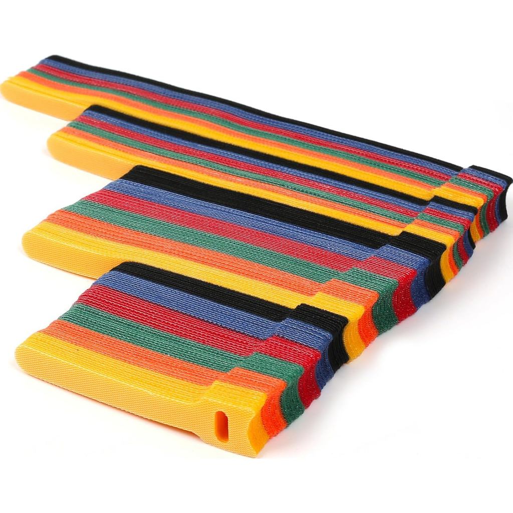 Abraçadeiras de Cabo 180PCS, 4+6+8+10 polegadas, Reutilizáveis, Multicoloridas, Organizador de Fios, Organizador de Cabo