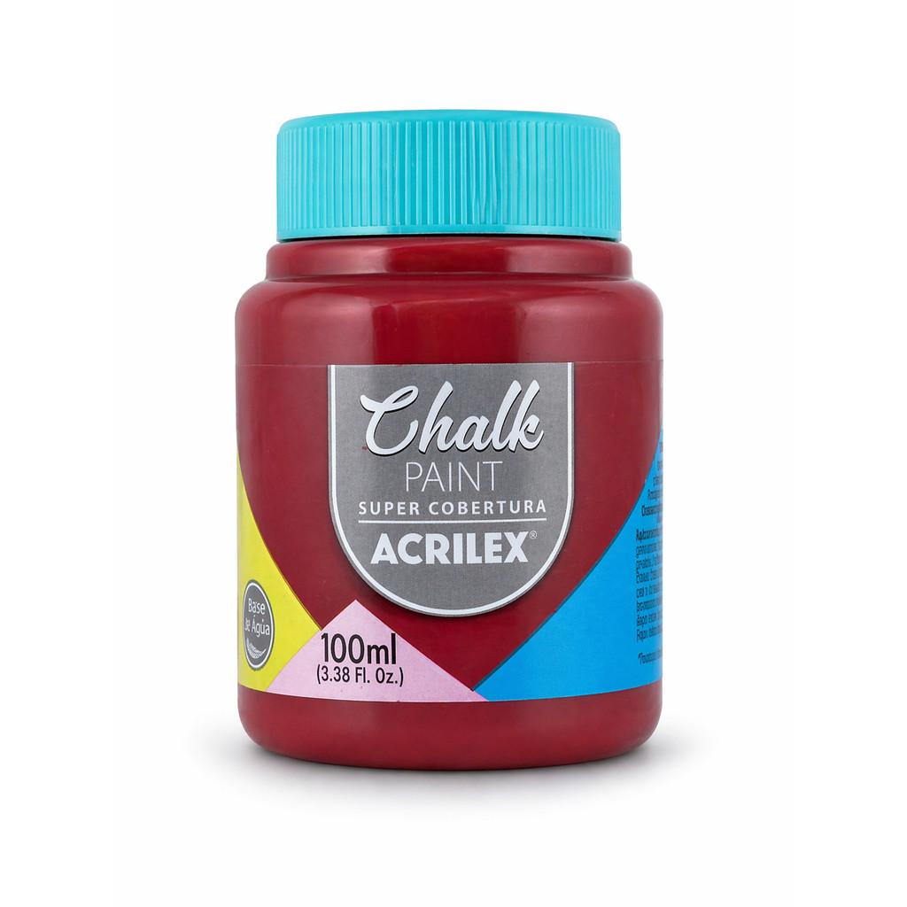 Tinta Chalk Paint Acrilex 100ml Vermelho Base Água Super Cobertura