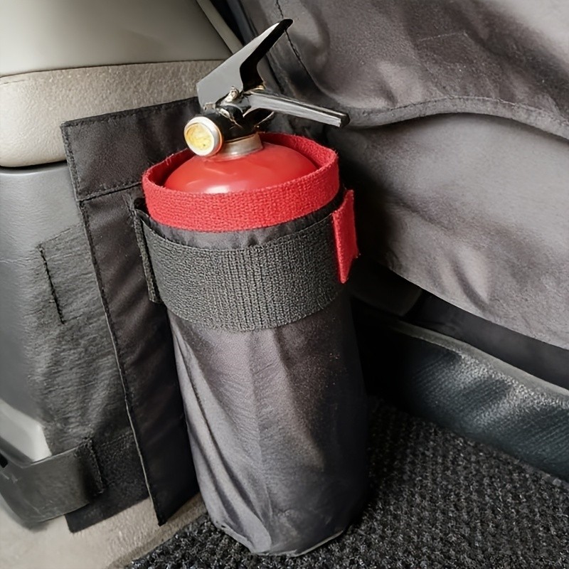 Suporte Para Extintor De Incêndio De Carro , Bolsa De Montagem Armazenamento De Velcro , Organizador Interior Do Veículo
