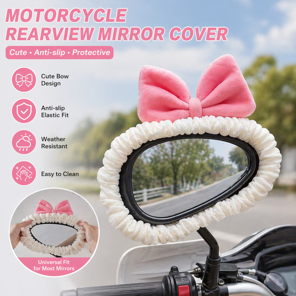 Capa Para Espelho Retrovisor Bowknot Decoração Anti Arranhões Protetora Universal Motocicleta Scooter Elétrico E Bike La