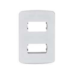 Placa Steck Miluz Schneider 4x2 - 2 Módulos Horizontais Separado Com Suporte Branco