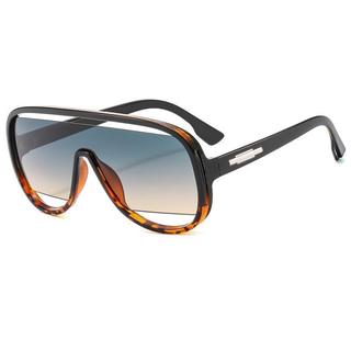 Óculos de Sol Estilo Piloto Oversized para Homens, Óculos de Sol Sem Armação com Design Único para Mulheres, Óculos Retr
