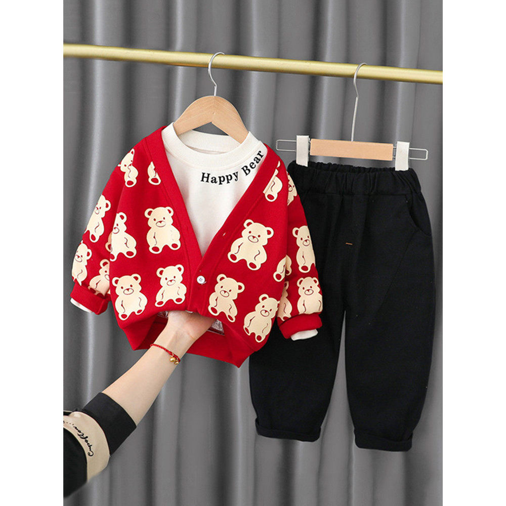 Bebê roupas de outono terno de três peças bebê bonito roupas outono crianças moda na moda roupas infantis um ano de idad