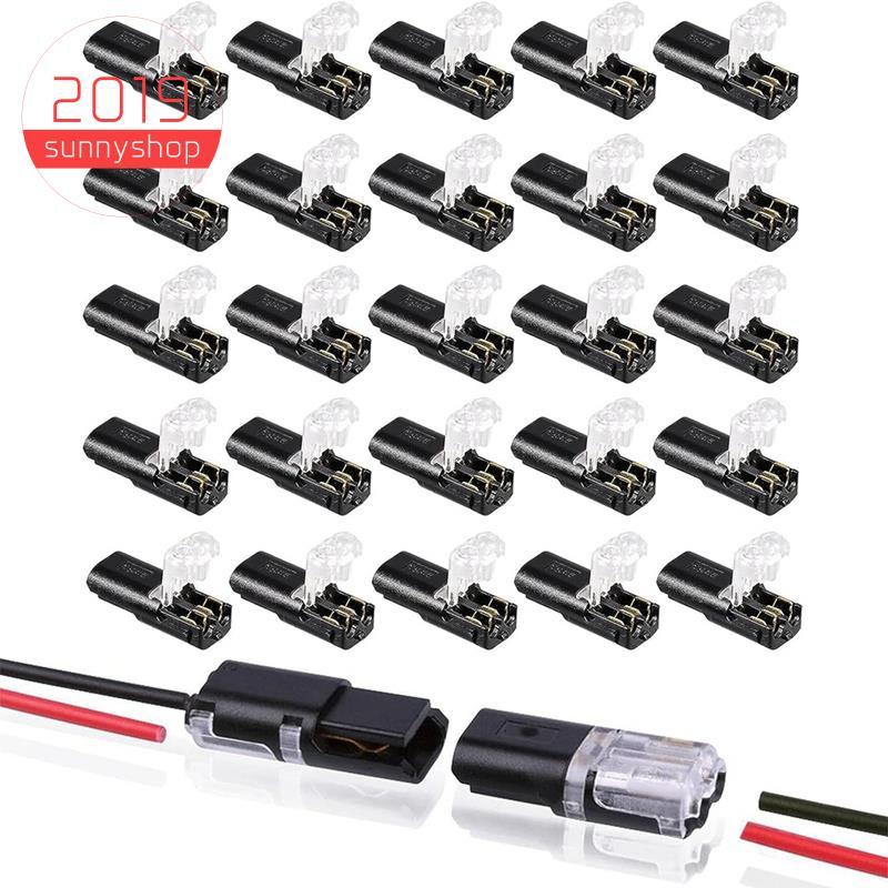 [Bestseller S] Conector Plug-in De Fio Duplo Com Fivela De Travamento 30 Unidades Preto