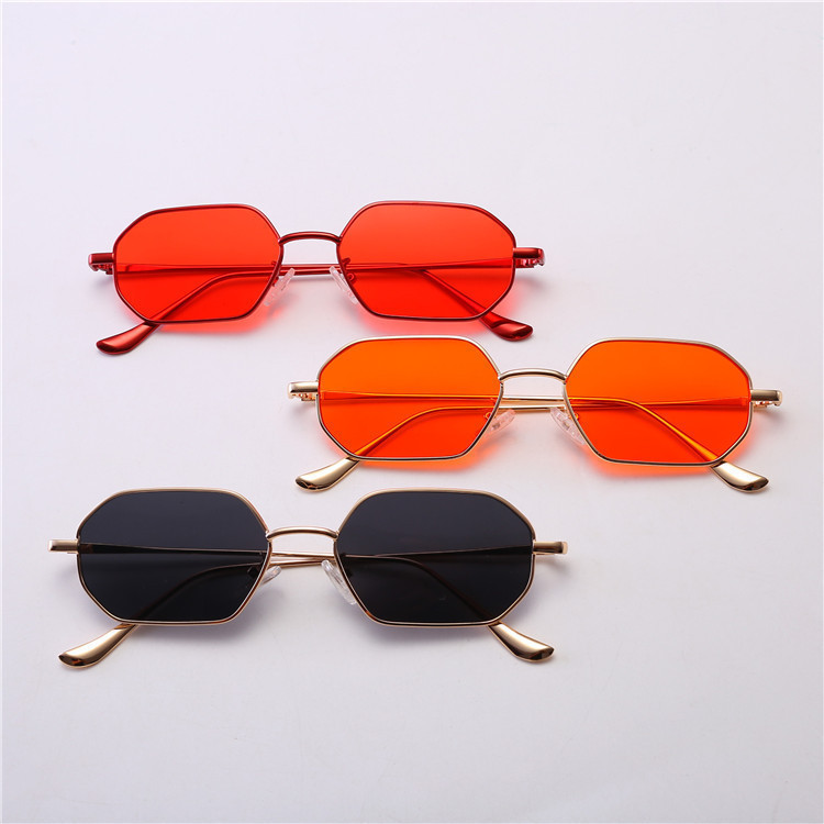 Óculos de sol de Metal exclusivos óculos de sol poligonais oceano novo estilo Qi Wei óculos de sol do mesmo estilo