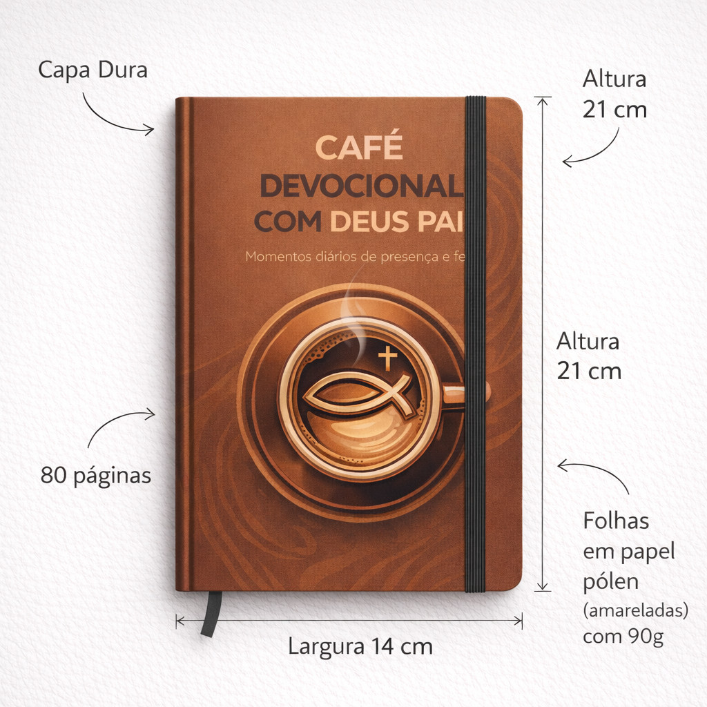 Conexão Diária: Caderneta Café com Deus Pai (Pautada, Lisa ou Pontilhada)Devocional