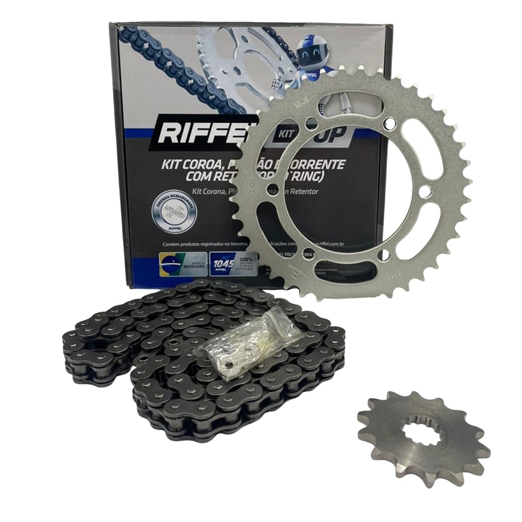 Kit Relação Riffel Kawasaki Z400 2020 A 2022  Corrente Com retentor