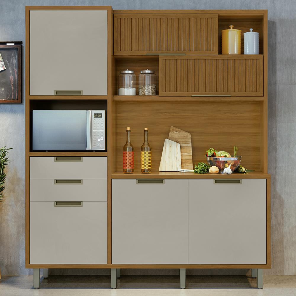 Cozinha em MDF Loft Imperatriz 6 Portas e 2 Gavetas 183cm Nesher
