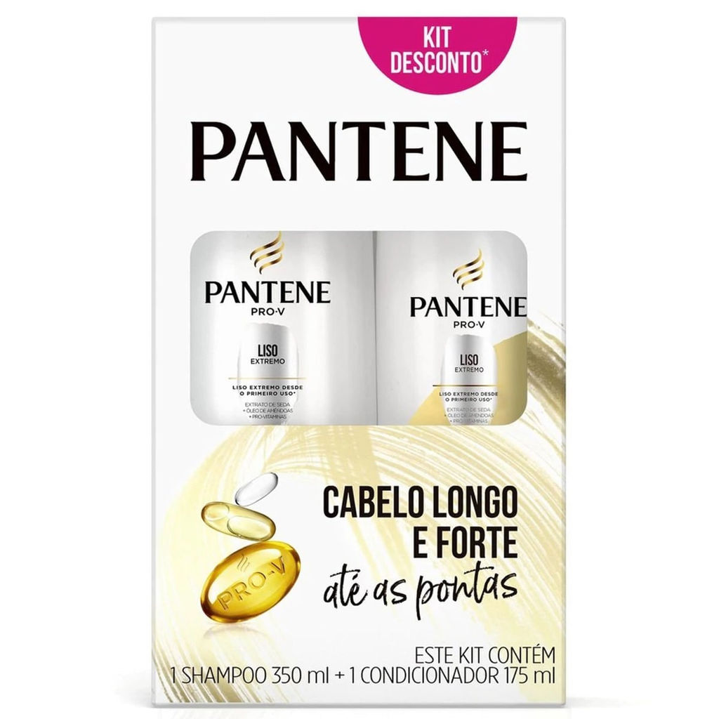Kit Shampoo e Condicionador Pantene Liso Extremo 350ml+175ml