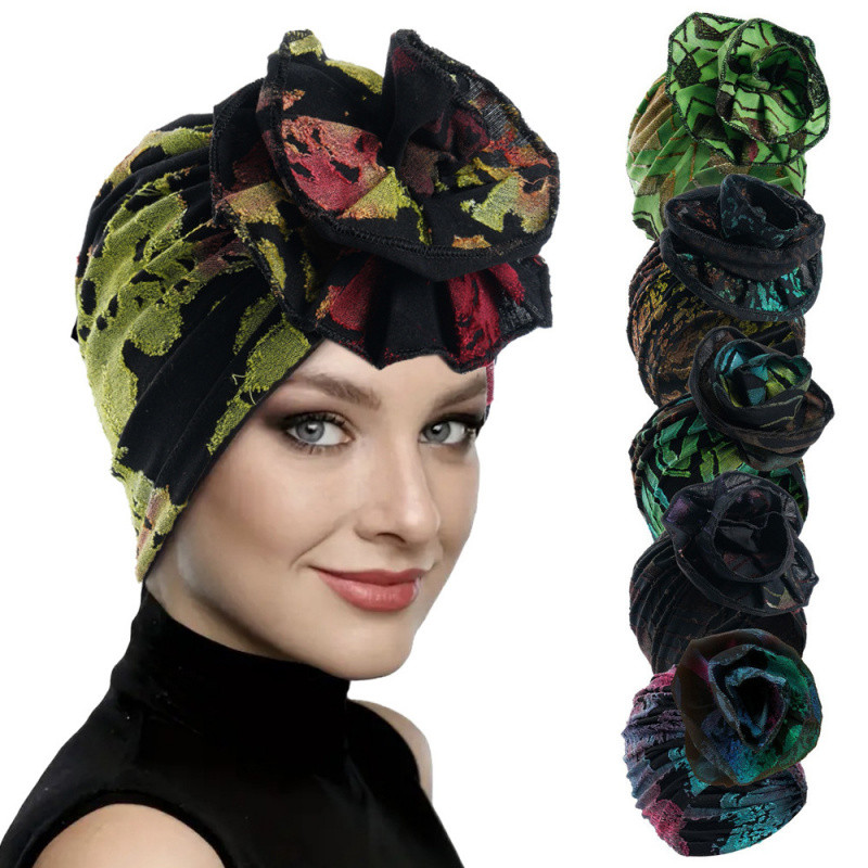 Verão inverno primavera outono pulôver boné Pan flor lenço boné estilo boêmio boné Popular Baotou boné macio