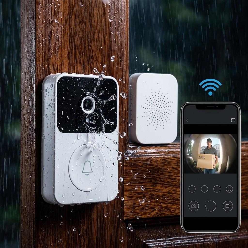 Campainha Com Câmera WiFi E Conversa Em Tempo Real Via App