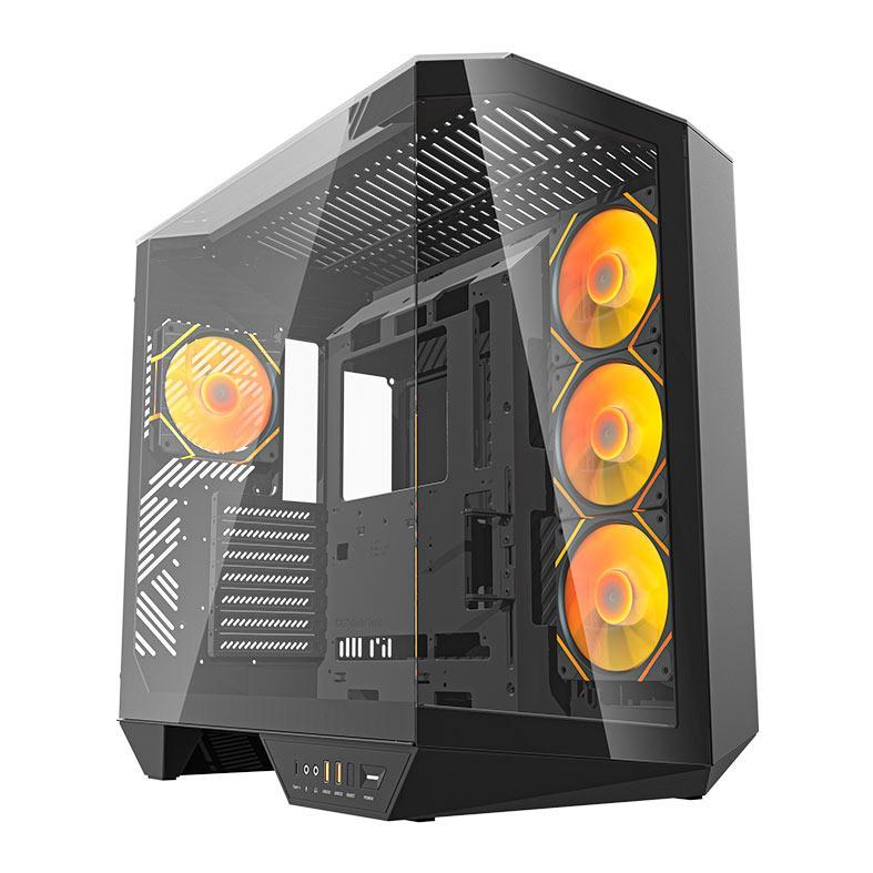 Gabinete Gamer Aigo Darkflash Arcee DY470 V2, ARGB, Full-Tower, Lateral de Vidro, Com 4 Fans, Preto