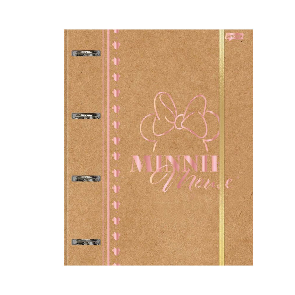 Caderno Argolado Disney Kraft Colegial 80 folhas - Jandaia Capa:Minnie