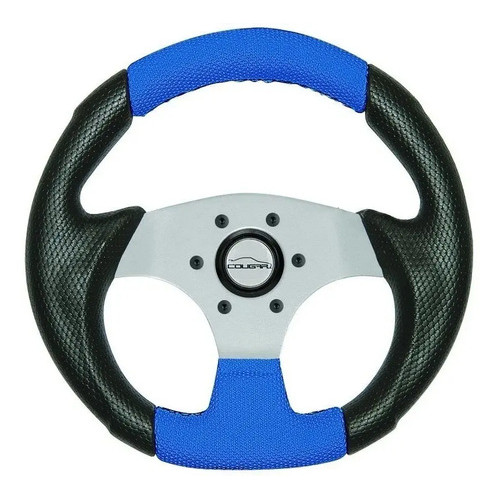 Volante Esportivo Cougar Pequeno Mini 28cm Fusca Buggy +cubo Azul