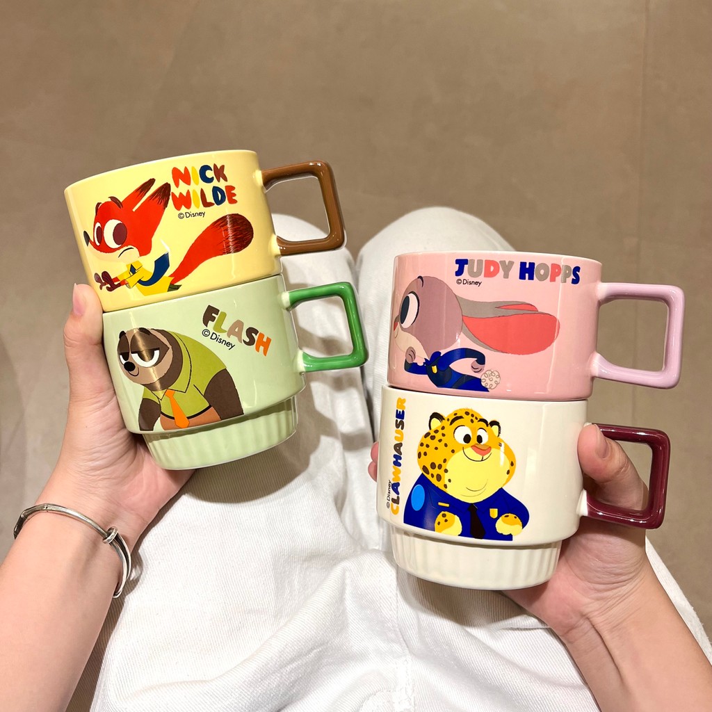 Caneca autorizada genuína da Disney, copo de empilhamento de alto valor, copo de água de cerâmica, café doméstico, copo