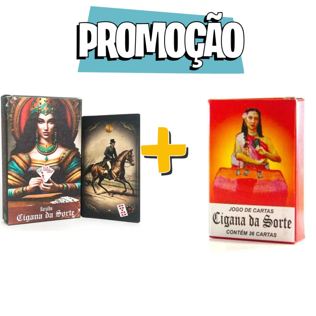 KIT Tarô Baralho Cigana da Sorte Luar - 36 Cartas +Tarot Cigana Da Sorte Cinza  C/ 36 Cartas + Manual Aprenda