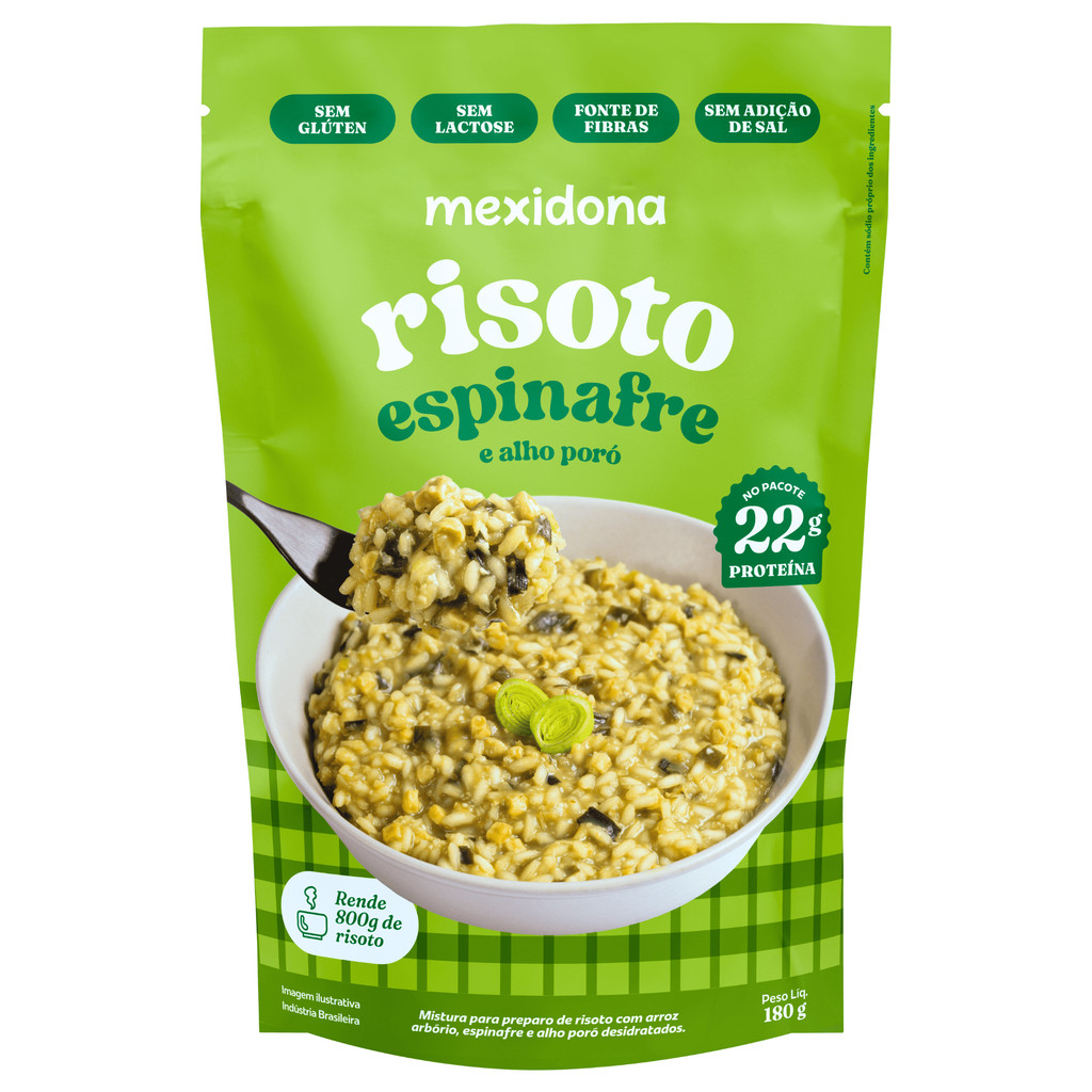 Risoto Proteico Espinafre Alho Poró 108g Mexidona Pronto