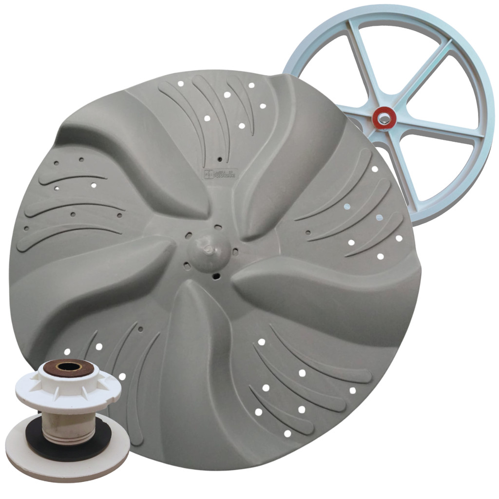 Agitador Batedor Kit Polia E Cubo Compatível Com Tanquinho Colormaq Lcs Lcb 14Kg A 20Kg