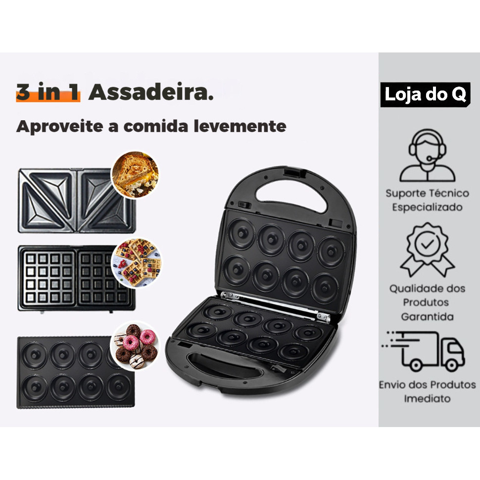 Sanduicheira Donut, Waffle e Sanduíche 110V