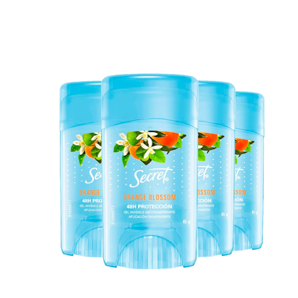 kit Desodorante Antitranspirante Secret Clear Gel Orange Blossom 45g - 4 Unidade