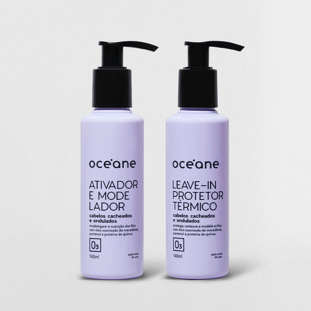 Kit Leave-In Protetor Térmico + Ativador e Modelador de Cachos (2 Produtos)
